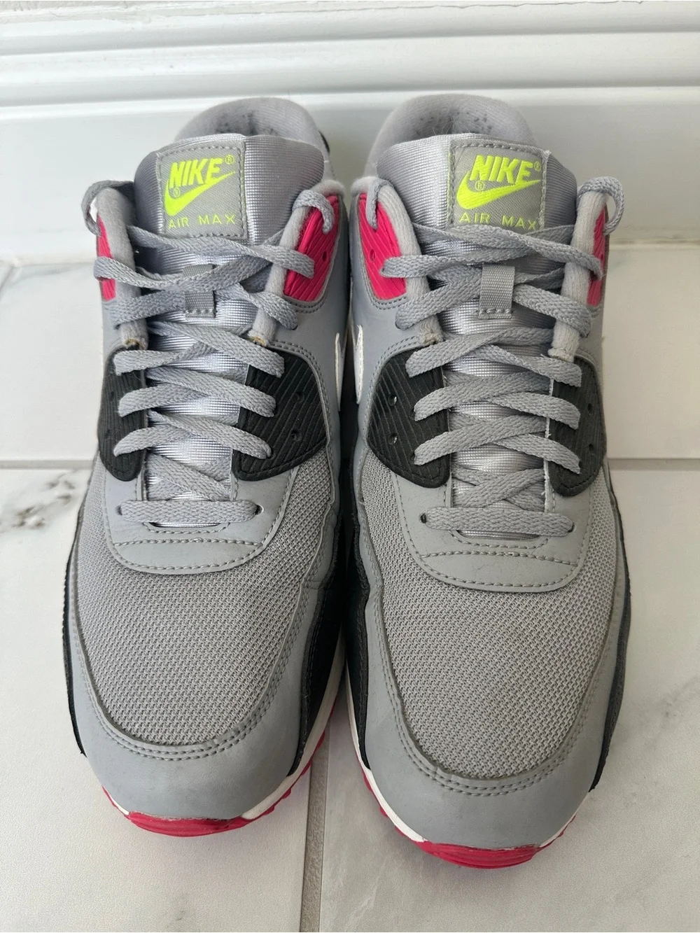 Nike Gray White Pink Accent Air Max Sneakers